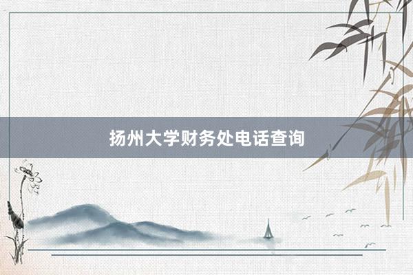 扬州大学财务处电话查询